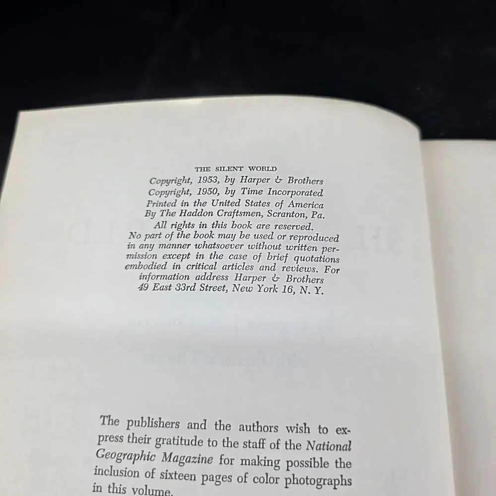 The Silent World by Captain J. Y. Cousteau Frédéric Dumas 1953 Hardcover Octopus